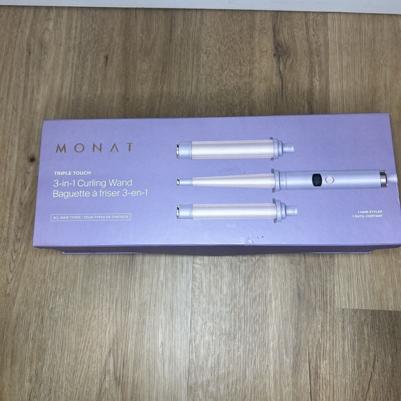 Monat Other - Monat Triple Touch 3-in-1 Curling Wand Iron - Brand New With Box & Glove